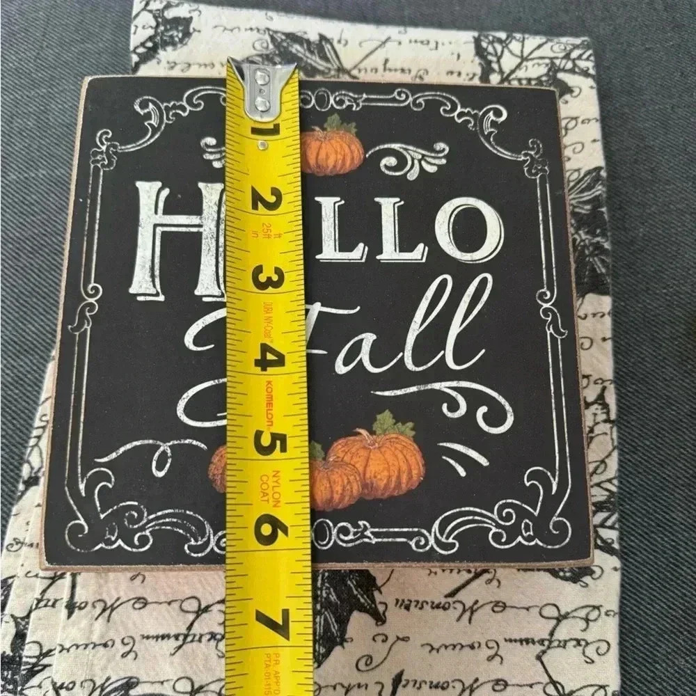 Fall Decor Bundle Home Goods Kitchen Towel Leaf Shaped Candy Dish & Wall Sign - Picture 9 of 10